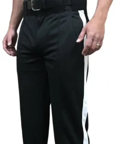 Smitty Officials Supply Tapered Fit FBS 185 Smitty Warm Weather Black Football Pant W/ White Stripe Pants & Shorts
