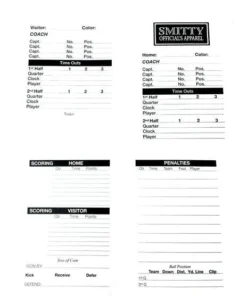 Smitty Officials Supply Smitty Throwaway Football Game Card Accessories